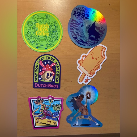 Lot of 12 rare hard to find Dutch bros stickers, Christmas Arizona - Picture 3 of 4